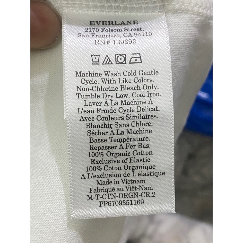 Everlane T-Shirt Mens Medium White New Organic Cotton The Essential Organic Crew - Picture 4 of 6